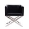 Manhattan Comfort Hollywood Lounge Accent Chair in Black and Polished Chrome AC050-BK - alternate 3